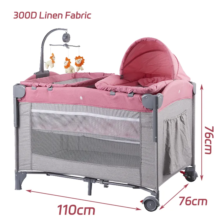 Colchones Colecho Cama Cuna Bebe Plegable Para Bebes Modernas 5 In 1 Playpen Movil musikal Cuna Tempat Tidur Bayi Balita di samping orang tua