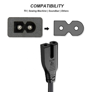 125V 5A petite prise électrique industrielle 2 broches mâle puissance <span class=keywords><strong>Iec</strong></span> C8 connecteur d'alimentation prise d'extension - Product Image 5