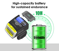 Escáner de Código de Barras de Anillo de Dedo Portátil EFFON EF02 con Motor SE5500 2D, Largo Alcance, Rápido, Preciso, Captura de Datos con Manos Libres