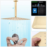Robinetterie thermostatique moderne en or rose, système encastré, ensemble de salle de bain, mitigeur de douche monocommande mural, jet de pluie doux et massage