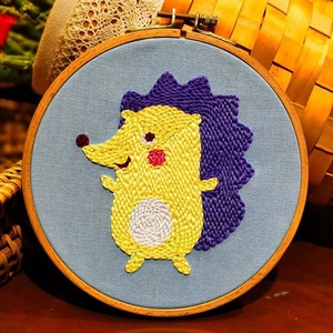 DIY Punch <b>Needle</b> Kit for Beginners with All Tools Included Animal Design Polyester Embroidery Material Easy Wall Hanging Set - Product Image 5