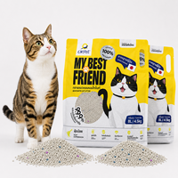 Litière pour chat en bentonite OEM, sans poussière, sable sphérique, bonne désodorisation, grosses particules, moins propres à être emportées