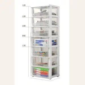 7 Layer plastic stackable clear storage organizer drawers