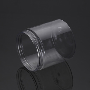 <b>Plastic</b> Jar 500Ml Transparent Cylinder Pet Cosmetic <b>Packaging</b> Wide Mouth For Cream - Product Image 1