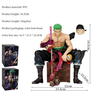 Vente en gros 14.5cm PVC Anime Figure pour <span class=keywords><strong>One</strong></span> <span class=keywords><strong>Piece</strong></span> Zoro Assis Posture <span class=keywords><strong>Box</strong></span> Double Têtes Ornement Jouet Décor Collection pour Enfants - Product Image 2