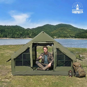 เต็นท์แคมป์ปิ้ง CAMPMATA รุ่น Triangle สำหรับ 4-5 คน สีเขียวมะกอก โครงอะลูมิเนียมสองชั้น กันฝน ใช้ได้สามฤดู เหมาะสำหรับแคมป์ปิ้งแบบ Glamping - Product Image 1