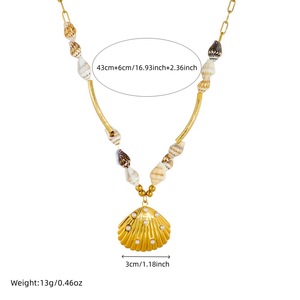 Stainless Steel <b>Seashell</b> Pendant Clavicle Chain <b>Necklace</b> For Women Party Fashion Jewelry Conch Themed Pendants - Product Image 4