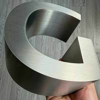 Lettres en acier inoxydable poli miroir 3D en gros, sans LED, sans rétroéclairage, pour enseignes publicitaires, devantures de magasins et concessionnaires automobiles