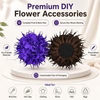 Vente en gros d'appliques de fleurs en tissu 3D faites à la main pour accessoires vestimentaires, fleurs pour chaussures, broches, pinces à cheveux