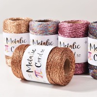 Fil d'argent 3 mm pour DIY, fil lurex, 100 m, couleurs disponibles, cordon creux, emballage en boîte cadeau pour le tricot