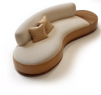 Modernes Weißes Konvertierbares Polstersofa-Set Geschwungenes 3-Sitzer Stoffsofa für Apartment, Hotel & Villa Wohnzimmer