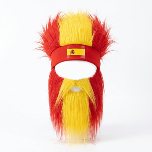 Peluca <span class=keywords><strong>de</strong></span> aficionado al fútbol premium <span class=keywords><strong>de</strong></span> colores con barba a <span class=keywords><strong>juego</strong></span>, conjunto <span class=keywords><strong>de</strong></span> disfraz <span class=keywords><strong>de</strong></span> la selección nacional para la Copa Mundial <span class=keywords><strong>de</strong></span> Fútbol, perfecta para el día del partido - Product Image 2
