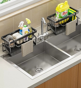 ที่วางฟองน้ำพร้อมที่แขวนผ้าเช็ดจานแบบถอดได้สำหรับอ่างล้างจานในครัว - Product Image 2