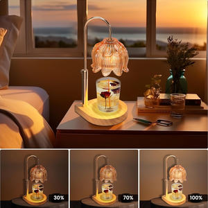 Lampu Lilin Peleleh, Penghangat Lilin, Penghangat Lilin Kristal dengan Timer 2/4/8 Jam, Suhu Dapat Diatur, Penghangat Lilin Elektrik - Product Image 2