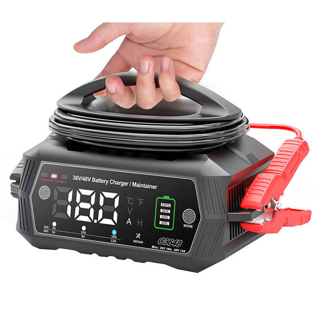 Smart 36V 48V Car and Motorcycle Battery Charger Electric Lithium LiFePO4 & Lead-acid AGM Battery Smart Charger