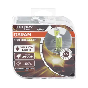 OSRAM H8 62212FBR 12V 35W Fog Breaker Halogen Bulb PGJ19-1 Headlight Lamp 200% Yellow Light Automotive Lighting