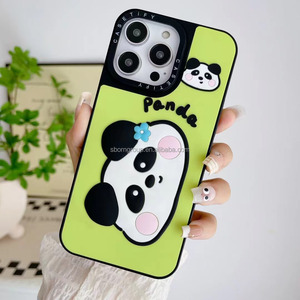 Funda de teléfono de silicona animal de lujo 3D personalizada compatible con iPhone 15 14 13 12 11 Pro Max <span class=keywords><strong>Mini</strong></span> Oppo Xiaomi-Panda - Product Image 2