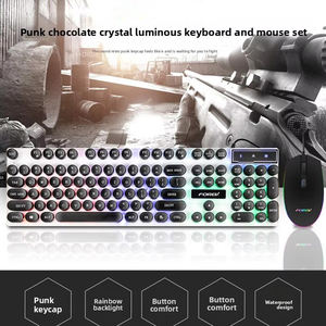 LVKIDRON Bedrade Punk Lichtgevende Set RGB Verlichte 104 Toetsen Kristal Ronde Toetsenkap Waterdichte Gaming Toetsenbord Muis <span class=keywords><strong>Combo</strong></span>'s Op Voorraad - Product Image 2