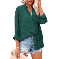 Chemises blanches à manches longues en maille transparente pour femmes, streetwear, chemise boutonnée en jacquard fleuri, chemisier oversize pour femmes