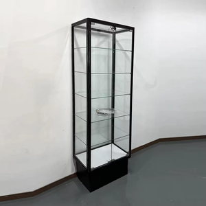 Vitrina de Exhibición con Marco de Aluminio y Vidrio LED Personalizable, Venta al Por Mayor de Fábrica, Vitrinas Cuadradas para Exhibición en Tiendas de Cigarrillos - Product Image 1