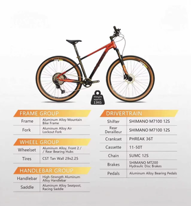Bicicleta de Montaña Rígida FLM WARRIOR-1 de 29 Pulgadas con Eje Pasante, Cuadro de Aluminio, 1x12 Velocidades, Horquilla de Aire, Freno de Disco Hidráulico, MTB para XC y Trail - Product Image 4