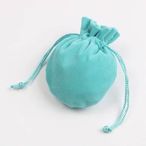 Sac à cordon en velours rond recyclable et mignon pour bijoux, sac de luxe pour cadeau, pochette de rangement personnalisée avec logo pour parfum - Product Image 3