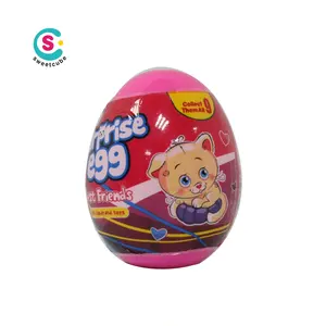 Dieren Ei Speelgoed Chocolade Plastic Gedrukt Verrassing Ei Capsule Vormige Container Speelgoed Binnen Stickers En Speelgoed