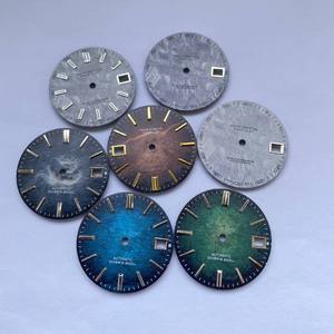 3D printed meteorite <b>face</b> 28.5mm dial watch accessory, with NH35 movement and metal material - Product Image 1