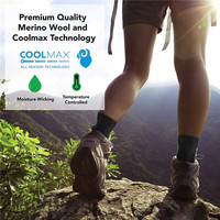 Chaussettes de randonnée unisexe, rembourré, respirant, épaisses, en laine mérinos, sans couture, pour chemin de Trekking