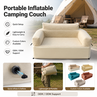Canapé gonflable d'extérieur double et pliable avec housse amovible en tissu Oxford