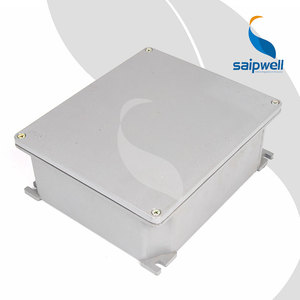 Aluminum Aluminium SAIPWELL IP65 IP66 Waterproof Rectangle Aluminum Terminal Heavy Duty Aluminium Metal Box Enclosure With Mounting Flange