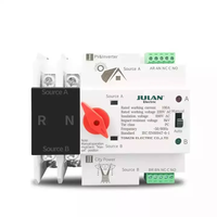 JULAN 2P PV DC saklar pemilih Transfer otomatis, saklar fase tunggal ATS 100/2P 100A 63A AC Dual Power
