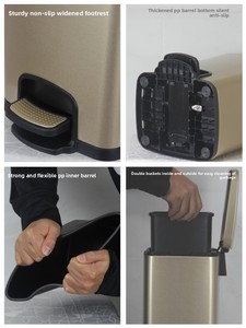 Cubo de basura de Pedal de acero inoxidable de gama alta ecológico GNF para el hogar, cocina comercial, sala de estar, oficina, comodidades de Hotel - Product Image 3