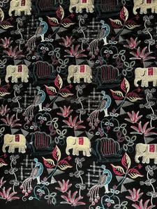 Tissu en velours de poids moyen 9000, de qualité supérieure, brodé, tricoté, antistatique, pour la décoration intérieure, les vêtements ethniques, les mariages, vente en gros - Product Image 2