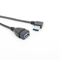 Kabel Ekstensi USB 3.0 Male ke Female High-Speed Elbow dengan Konduktor Tembaga untuk Transfer Data