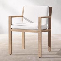 Table et chaises de jardin en teck, résistantes aux intempéries et au soleil, amovibles, en bois massif, pour balcon, villa, terrasse