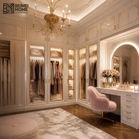 Dressing intégré sur mesure avec armoire murale du sol au plafond, miroir de courtoisie et éclairage LED