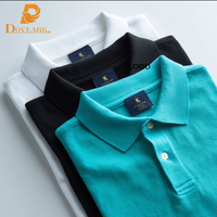 Kaos Polo Golf Lengan Pendek Pria DOVEARK Logo Kustom 100% Katun Murni Pakaian Olahraga Kain Berkinerja Tinggi untuk Kenyamanan dan Gaya Unisex