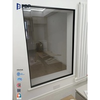 Ventana Exterior de Aluminio PDP con Rejilla Fija, Insonorizada, Aislante del Calor, Impermeable, con Protección Contra Insectos, para Baño y Escalera