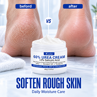 Crème pour les pieds à 60 % d'urée, marque privée, avec huile de noix de coco et de jojoba, soin adoucissant pour talons, coudes et genoux, approvisionnement en gros pour importateurs