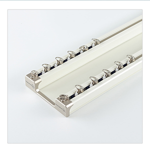 Đường ray rèm kim loại màu đen hiện đại với bánh xe mang phổ quát thường được sử dụng trong biệt thự phòng công nghiệp lõm đường ray công nghiệp - Product Image 1