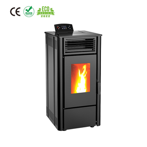 KM0804A CE ROHS Certification Stufa a Pellet Poêle à granulés de bois en acier autoportant au design moderne avec double prise d'air - Product Image 1