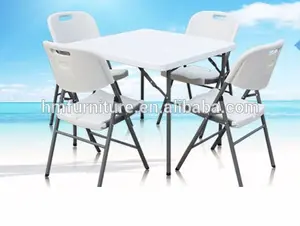 Tempo di vita HDPE soffiaggio di plastica Materiale e Mobili Per La Casa di Uso Generale utilizzato ristorante tavolo quadrato e sedia