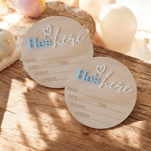 Insegna di Benvenuto per Neonati 'Hello World', Cartello di Annuncio Nascita per Ospedale, Accessori per Neonati, Targa <span class=keywords><strong>in</strong></span> <span class=keywords><strong>Legno</strong></span>, Biglietto di Benvenuto per Neonati - Product Image 3