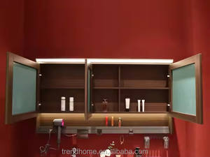Deux tables de meuble de toilette avec deux lavabos Deux robinets et armoire à miroir de grande taille - Product Image 4