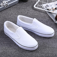 Chaussures décontractées tendance pour hommes en toile respirante noire et blanche à enfiler, faible MOQ