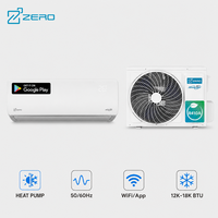 ZERO 12K 18K BTU Climatiseur mural à inversion de courant continu Mini split Économie d'énergie Fonctionnement pour le refroidissement et le chauffage des hôtels