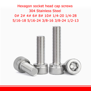 0 #2 #1/4-20 5/16-18 3/8-16 1/2-13 304 A2 thép không gỉ hình lục giác ổ cắm đầu Nắp vít Allen bu lông ANSI-ASME b18.3sh đầy đủ chủ đề - Product Image 2