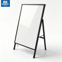 Kotak Lampu Luar Ruangan Dapat Diisi Ulang Bingkai Poster Dekoratif Aluminium Alloy A-frame Papan Menu Iklan LED Mudah Diganti
