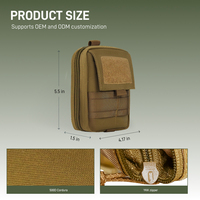 Sac de ceinture tactique multifonctionnel de petite taille, en tissu Oxford avec fermeture éclair, pour le camping, la chasse et le rangement de téléphone